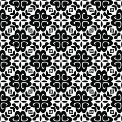  floral seamless pattern background.Geometric ornament for wallpapers and backgrounds. Black and white pattern. 