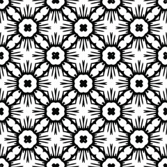  floral seamless pattern background.Geometric ornament for wallpapers and backgrounds. Black and white pattern. 