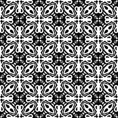 Schilderijen op glas floral seamless pattern background.Geometric ornament for wallpapers and backgrounds. Black and white   pattern.  © t2k4