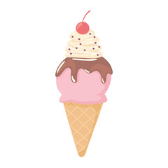 ice cream and cherry