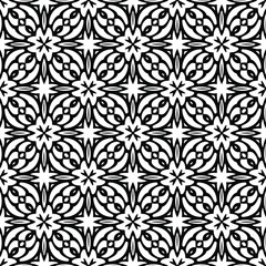 floral seamless pattern background.Geometric ornament for wallpapers and backgrounds. Black and white  pattern. 