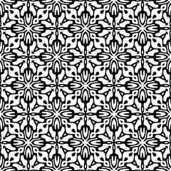 floral seamless pattern background.Geometric ornament for wallpapers and backgrounds. Black and white  pattern. 