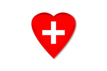 Obraz premium Illustration of the white cross in a heart