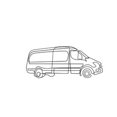 hand drawn doodle transport delivery van illustration vector isolated
