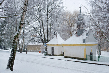 Small church in the winter