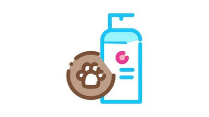 Dog Care Spray Icon Animation. color Dog Care Spray animated icon on white background