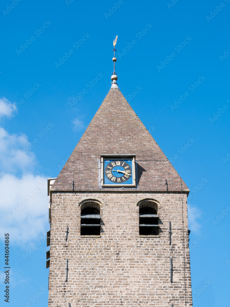 Wall mural Tower of Saint Agathachurch in Oudega, Alde Feanen, Friesland, Netherlands