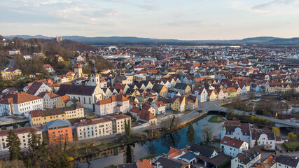 Obraz premium Schwandorf in Bavaria, foto taken with a drone