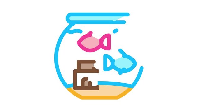 Aquarium Icon Animation. color Aquarium animated icon on white background
