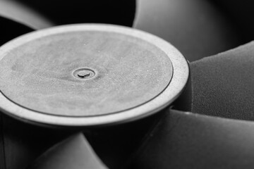 Pc fan close-up, selective focus.