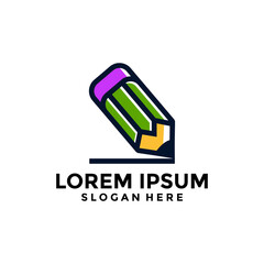 Pencil, writing and publishing. hand drawn logo templates, pens.