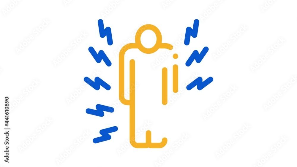 Sticker Whole Body Pain Icon Animation. color Whole Body Pain animated icon on white background