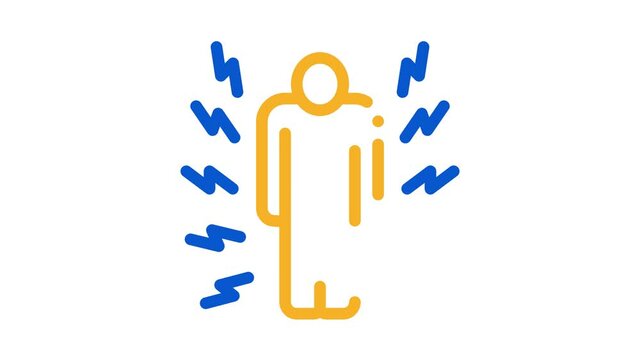Whole Body Pain Icon Animation. color Whole Body Pain animated icon on white background