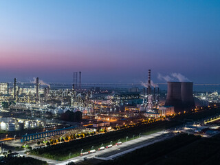factory in night