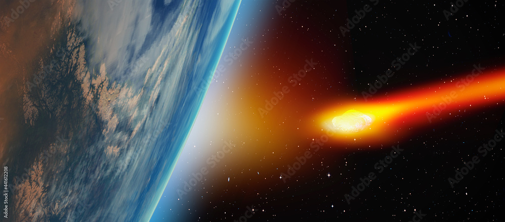 Poster Attack of the asteroid on the Earth 