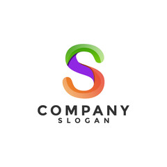 Colorful letter S gradient logo template