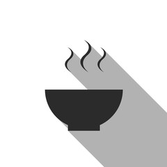 Empty Rice Bowl with , Flat Icon Vector.