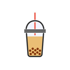 Bubble Milk Tea. Vector icon for logo