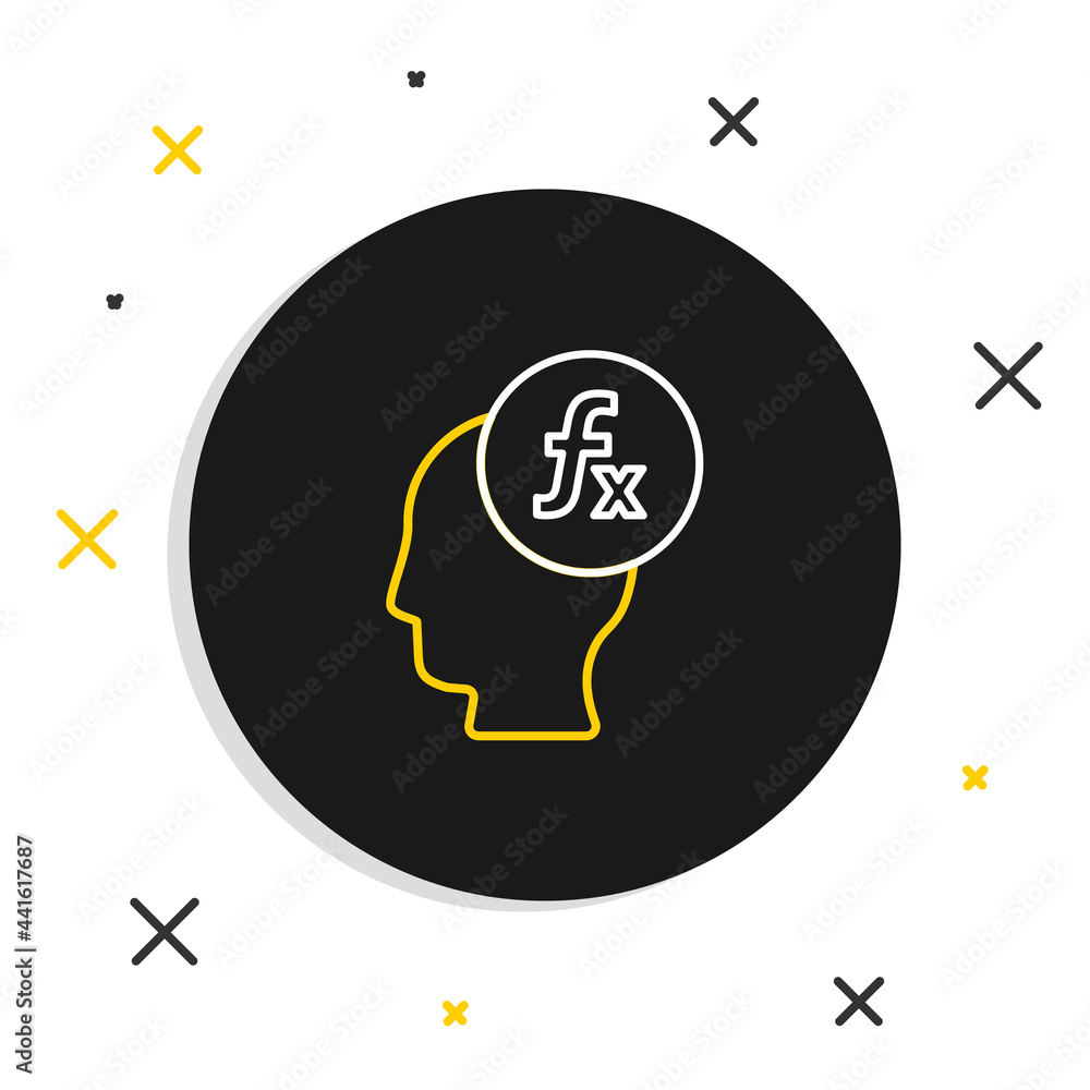 Poster line function mathematical symbol icon isolated on white background. colorful outline concept. vecto