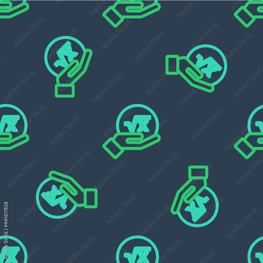 Poster line square root of x glyph icon isolated seamless pattern on blue background. mathematical expressi
