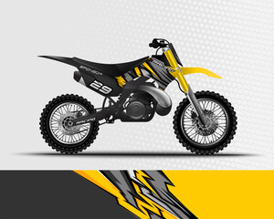 Obraz na płótnie Canvas Motocross motorcycle wrap decal and vinyl sticker design with abstract background.