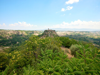 Civita di Bagnoregio, city of culture, located in the valley of the badlands. City of Etruscan origin, also known as 