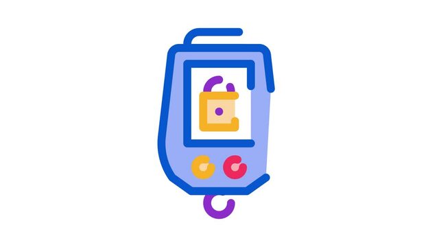 Secure Alarm Padlock Icon Animation. color Secure Alarm Padlock animated icon on white background