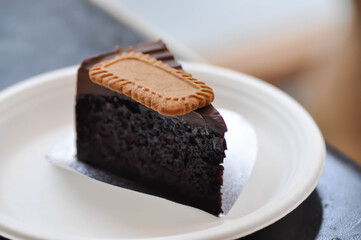 chocolate cake or dark chocolate cake with biscuit