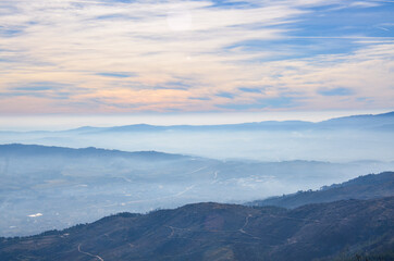 clouds over mountains