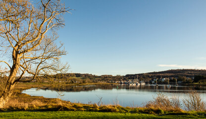 The River Dee estuary with the fishing town of Kirkcudbright in the background