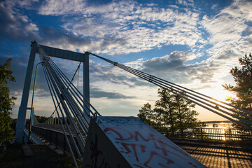 bridge with a sunset