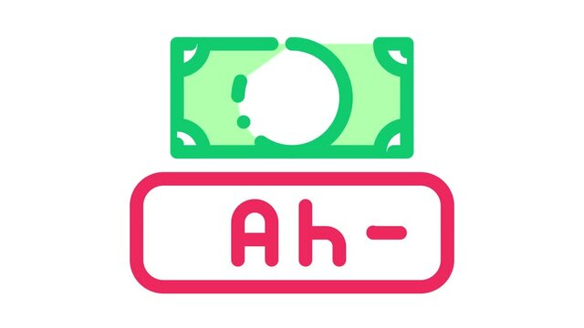 Fake Money Currency Icon Animation. color Fake Money Currency animated icon on white background