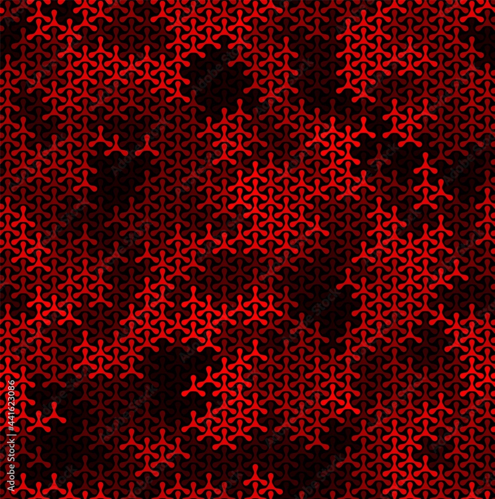 Sticker seamless geometric ruby triangles on black background vector pattern