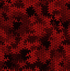 Seamless Geometric Ruby Triangles on Black Background Vector Pattern