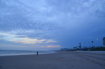 walking on the beach