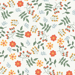 Abstract hand draw floral pattern background. Vector.