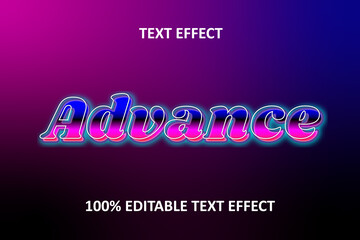 Editable Text Effect purple stroke