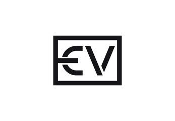 EV letter logo design