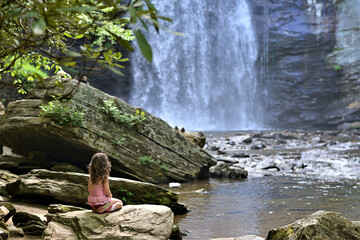 Kid and Waterfall