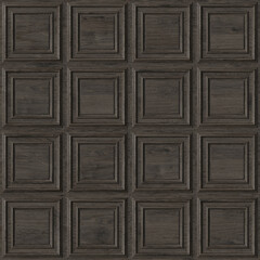 Wallpaper. Wood square decorative panels. Seamless pattern. - 441625871