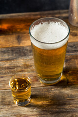 Refreshing Boozy Chicago Handshake Beer and a Shot