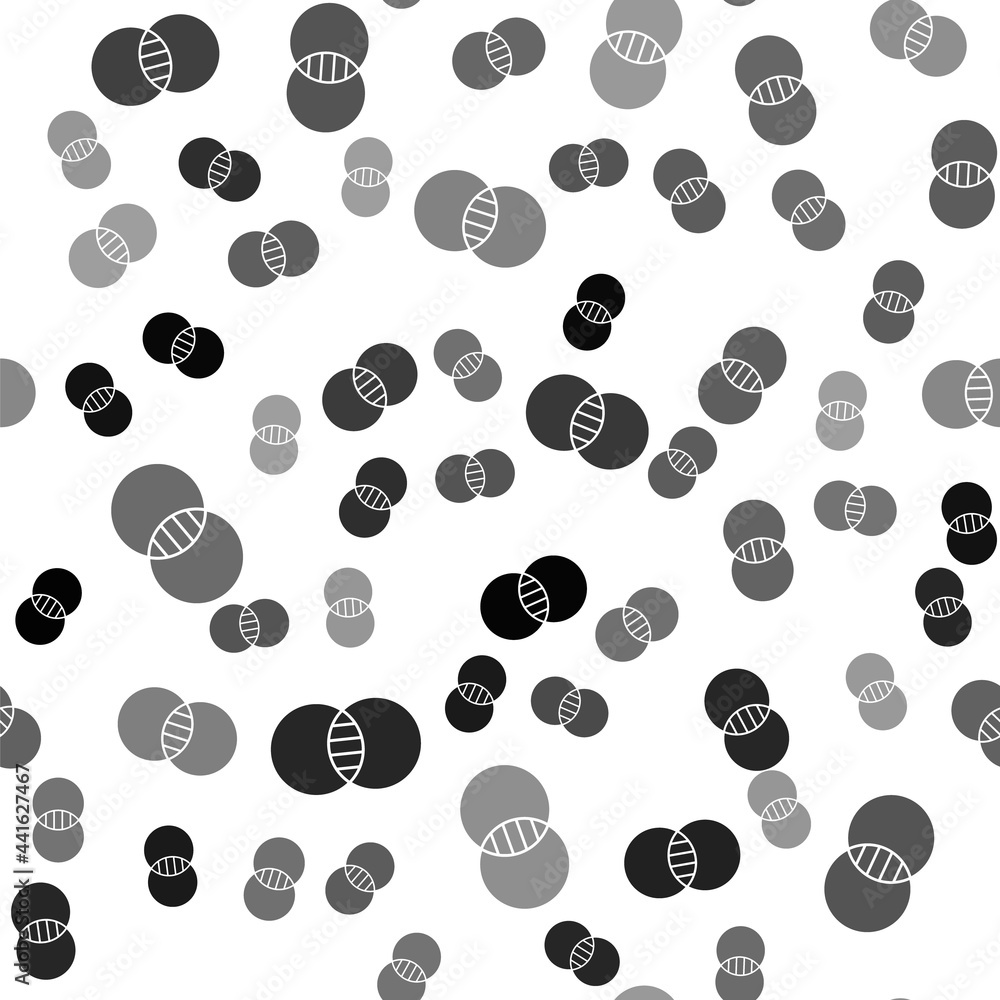 Poster black mathematics sets a and b icon isolated seamless pattern on white background. symmetric differe
