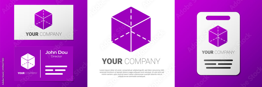 Poster logotype geometric figure cube icon isolated on white background. abstract shape. geometric ornament