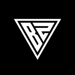BZ Logo monogram with triangle shape designs template