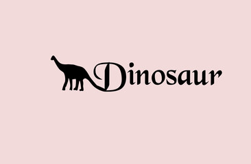 Vector stock with dinosaur shadow symbol and dinosaur text