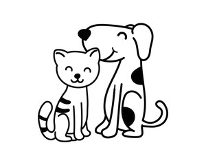 Cat and dog lovely pets