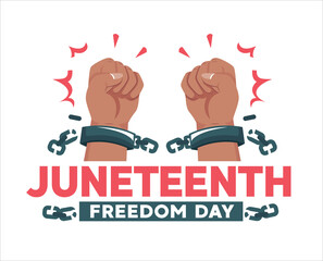 June. illustration of 2 fists struggling to break free from chains