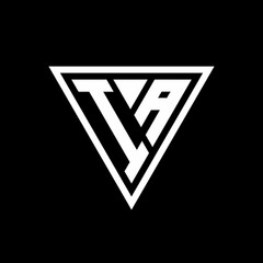 IA Logo monogram with triangle shape designs template