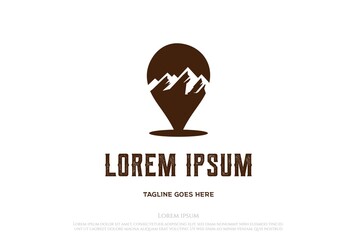 Pin Map GPS Travel Destination Location Logo Design Vector