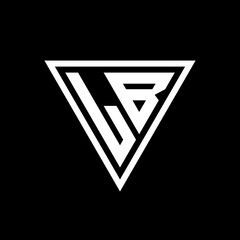 LB Logo monogram with triangle shape designs template